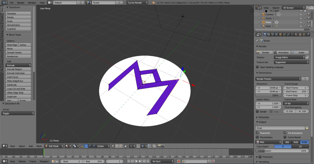 Creating the logo in Blender