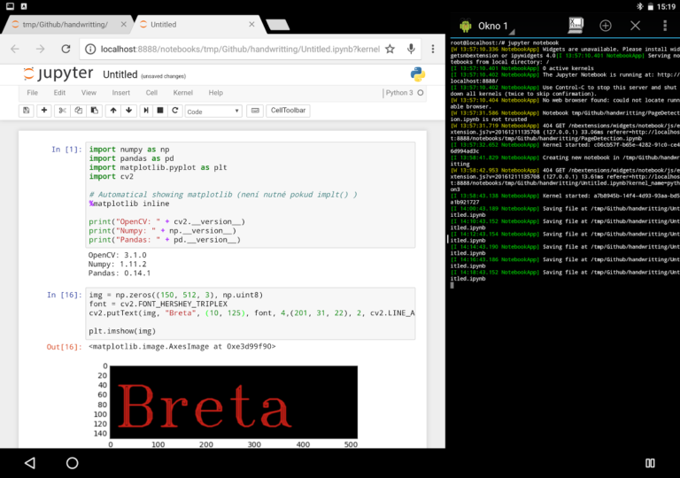 Jupyter Notebook with OpenCV on Android, Machine Learning - Breta Hajek