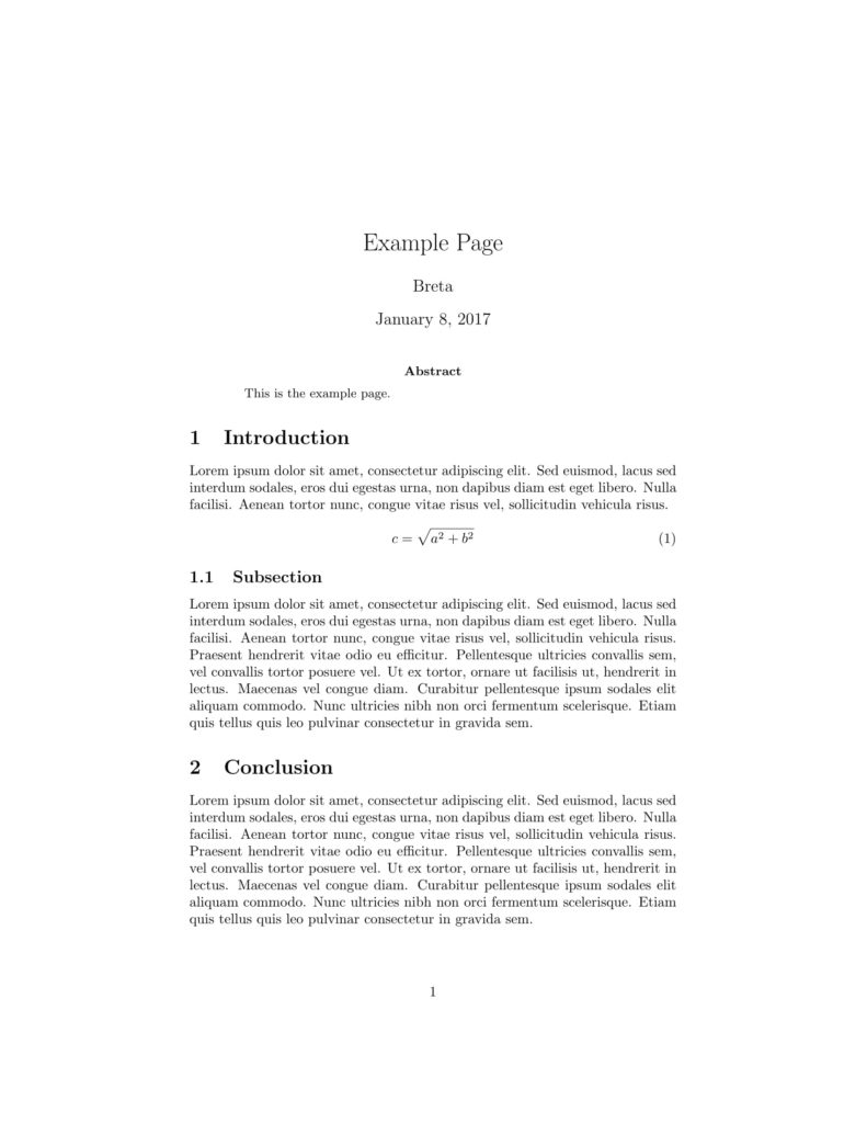 Example LaTeX page